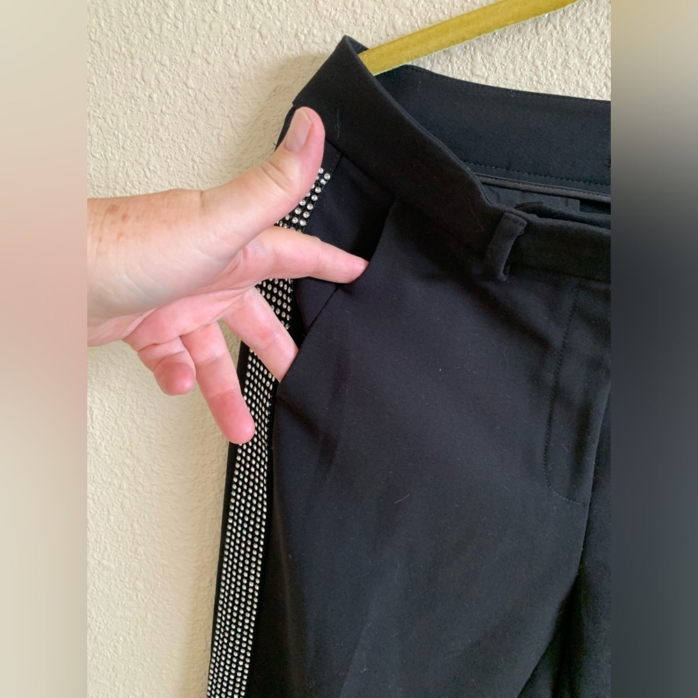 THE FLARE Black Dress Pants With Rhinestone Strips On Sides 🌴 - Picture 3 of 8